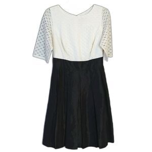 Sangria Black White Midi Dress Women's 14W
